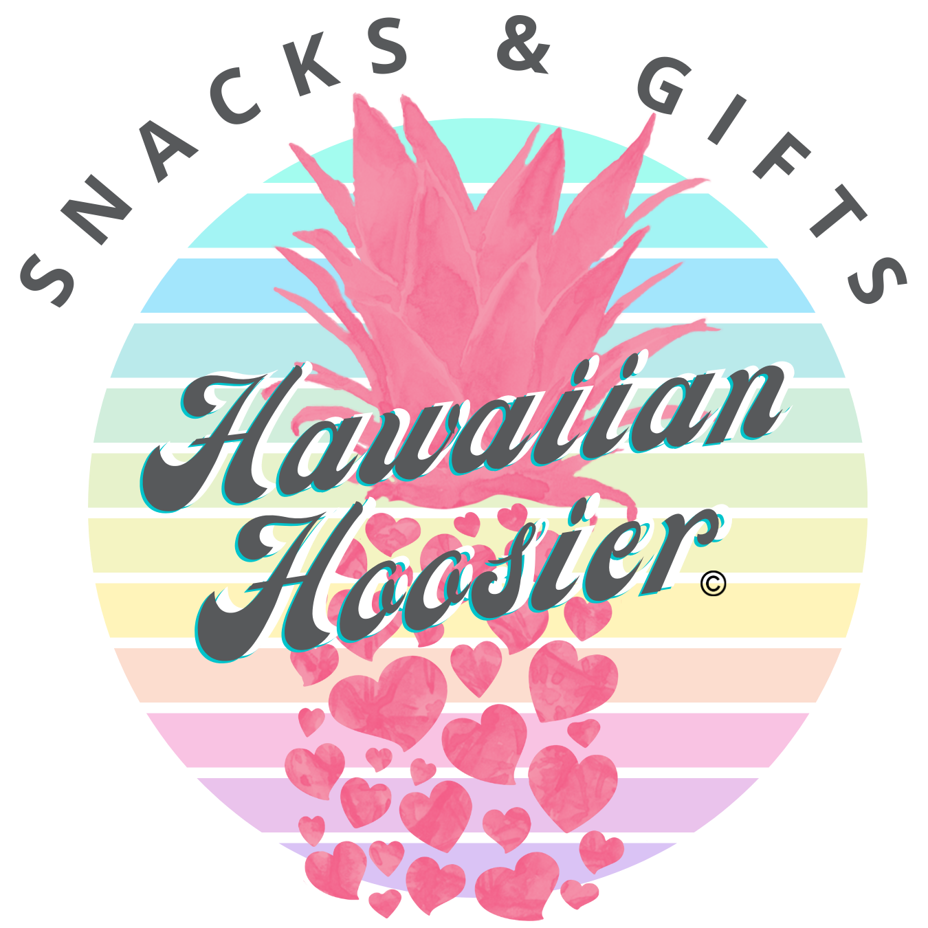 The Hawaiian Hoosier Snacks & Gifts logo