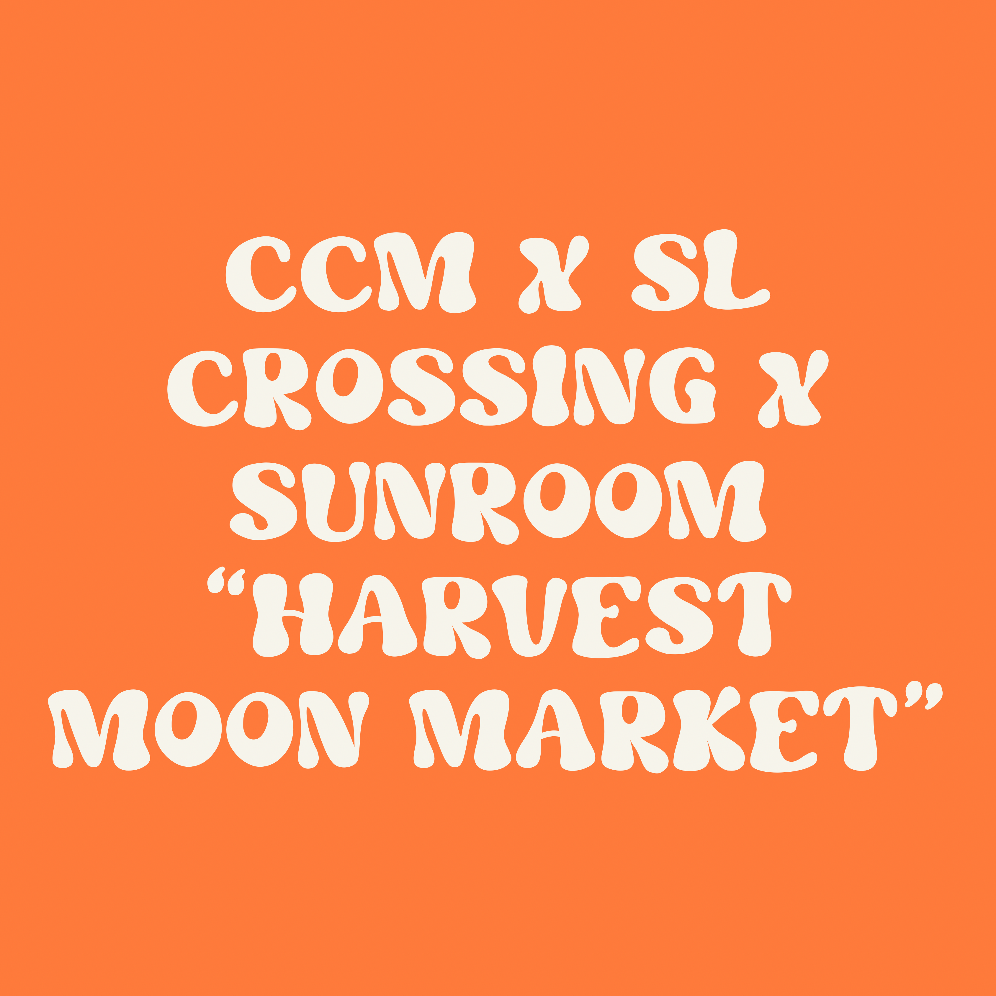 CCM x SL Crossing x Sunroom Coffee “Harvest Moon Market" logo