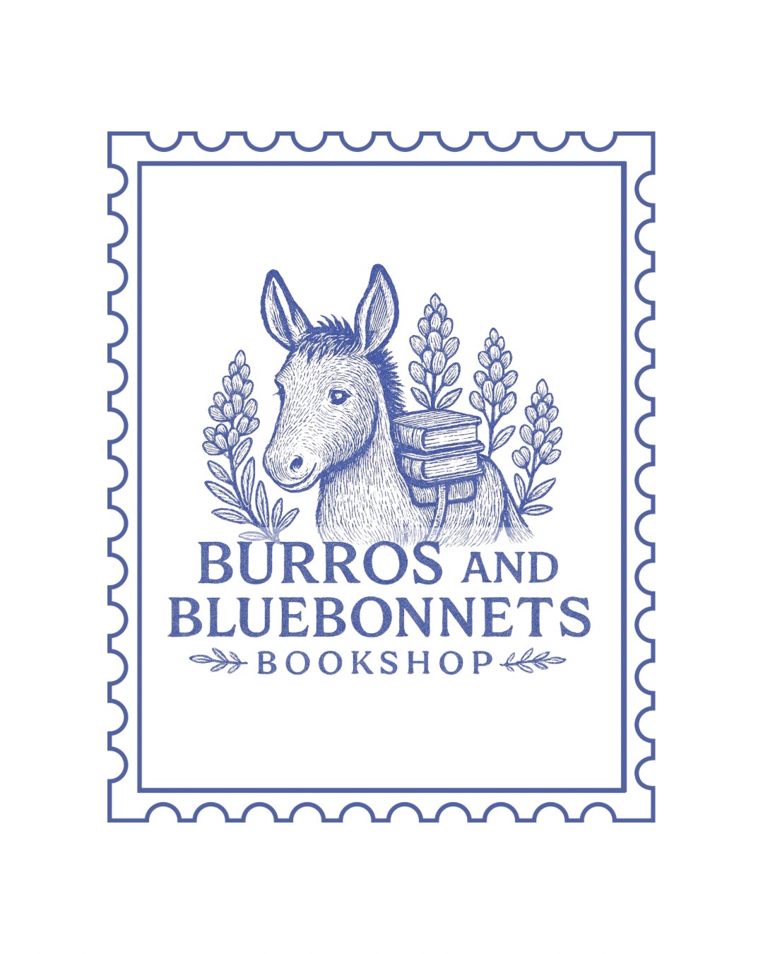 Burros and Bluebonnets Bookshop logo