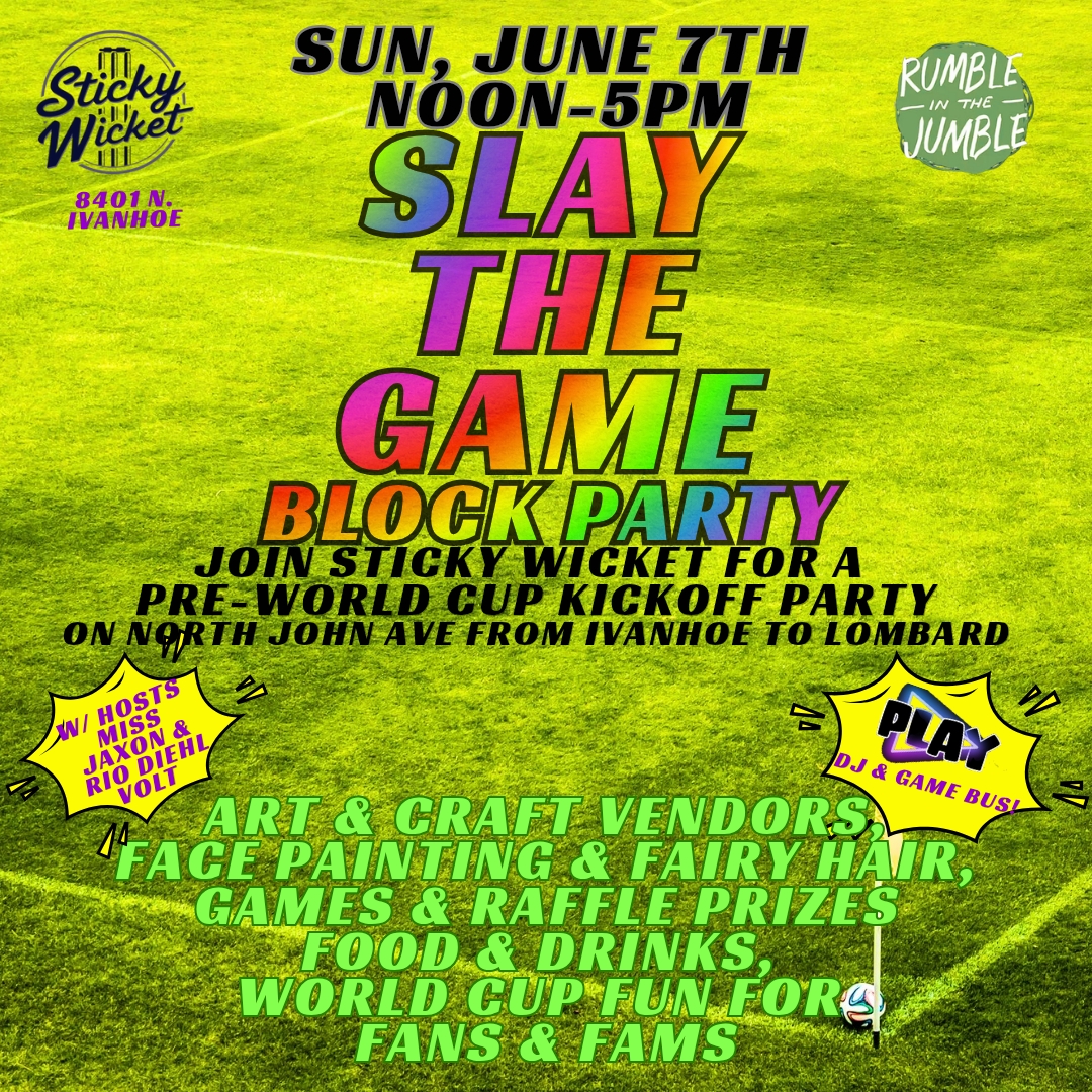 Slay the Game Block Party logo