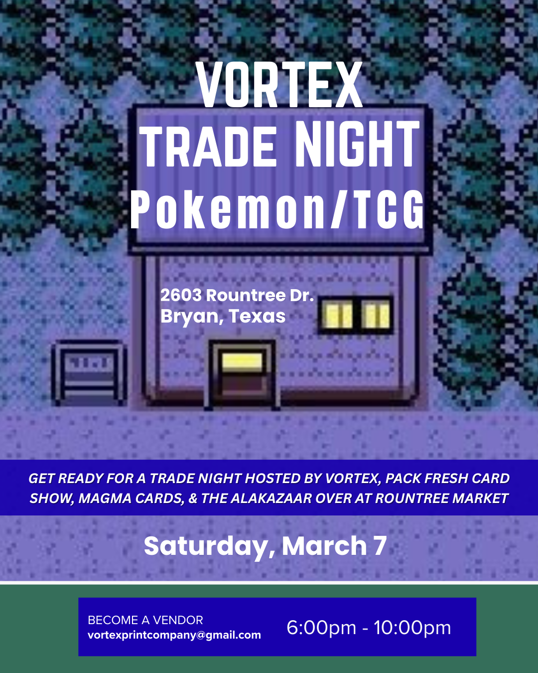 Vortex Present Pokemon TCG NIGHT at Rountree logo
