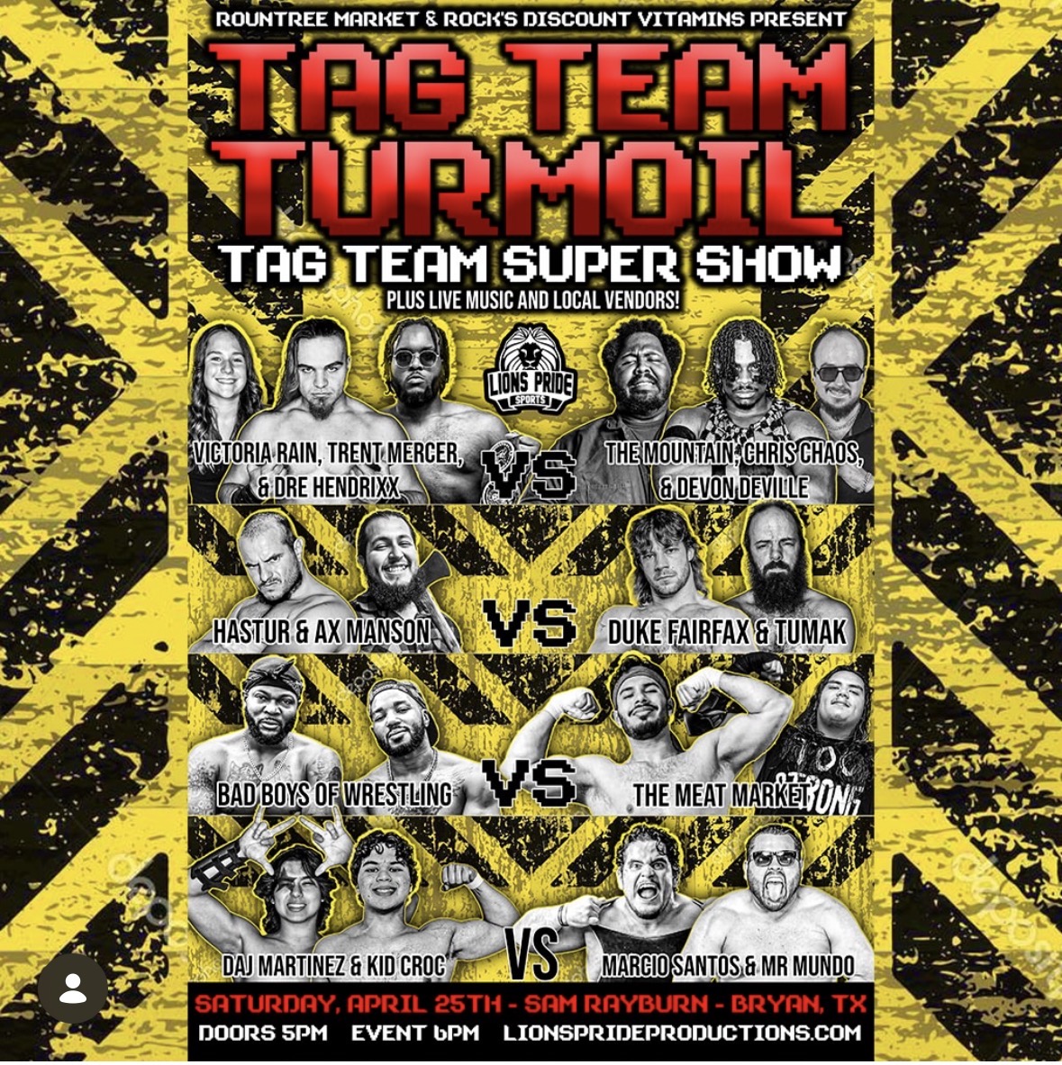 Tag Team Turmoil: Market & Pro Wrestling Event-4/25 logo