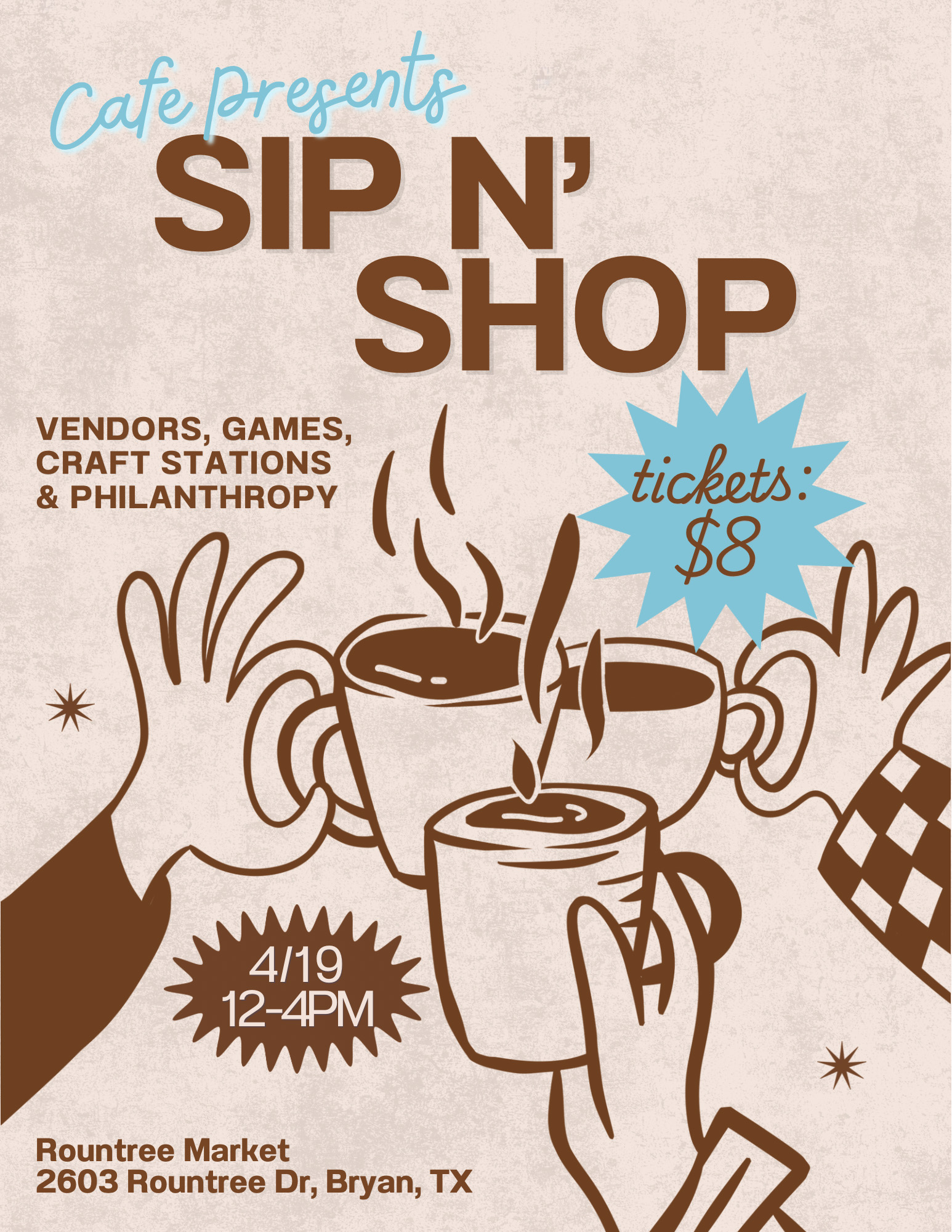 CAFE Sip N' Shop-Sunday Market At Rountree - 4/19 logo