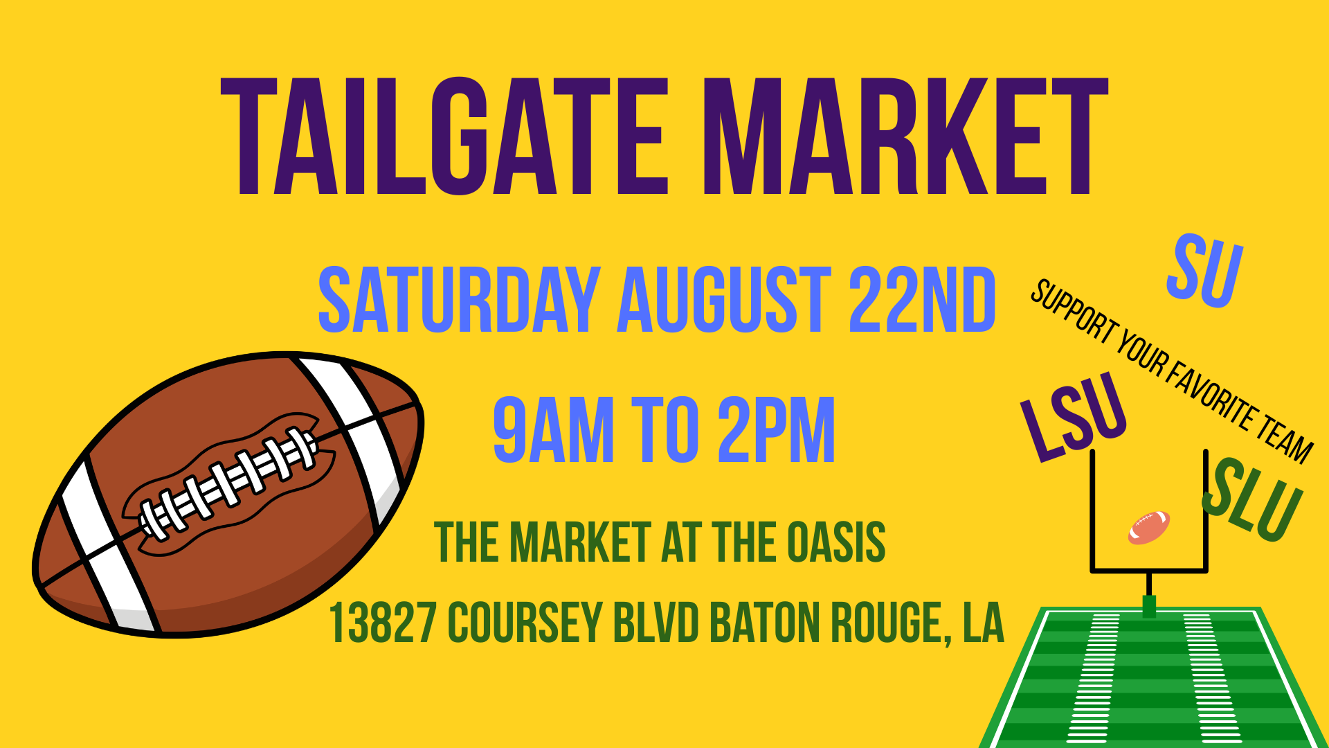 August 22nd 2026- Bayou Artisan present the Market at the Oasis logo
