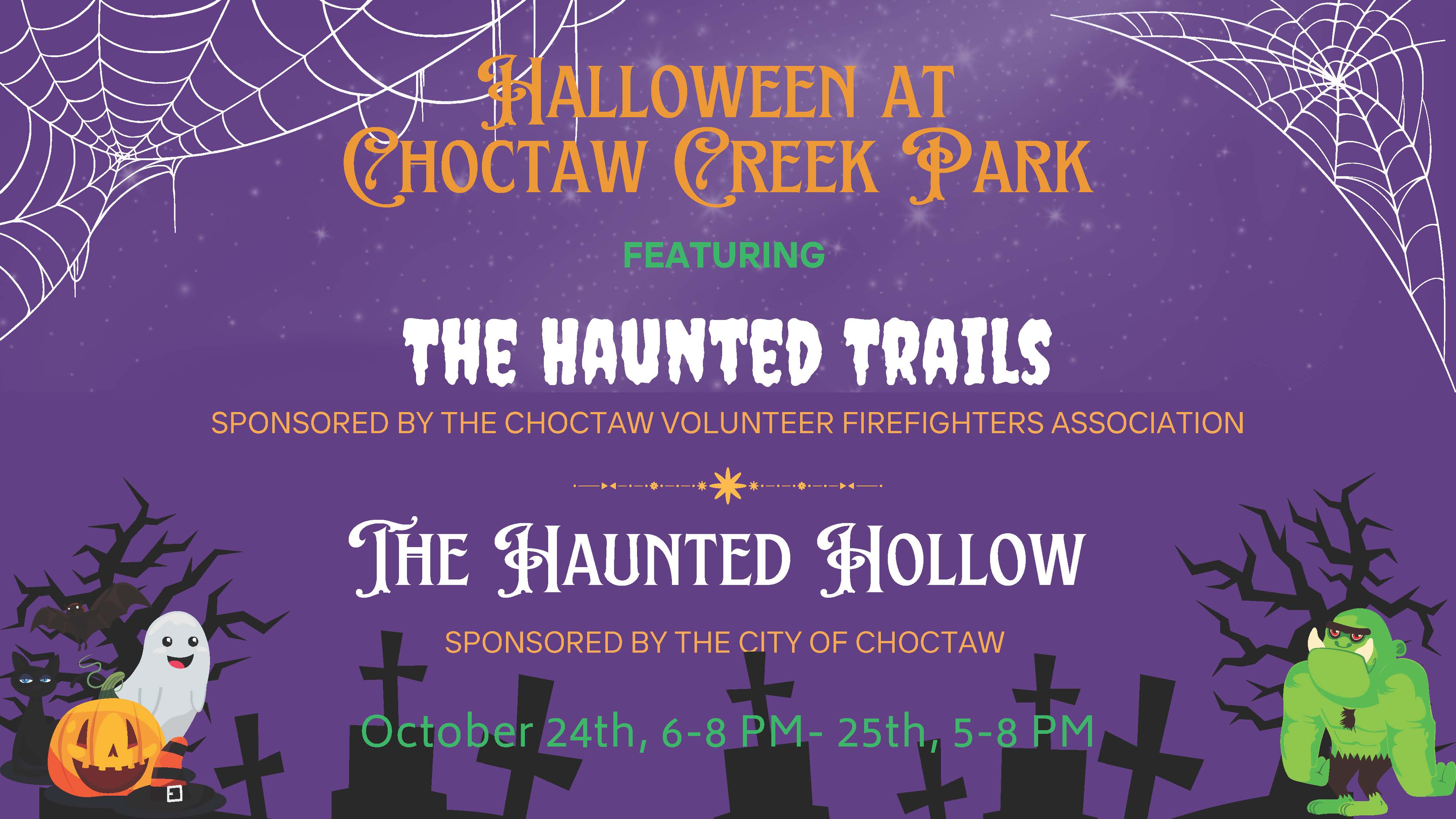 The Haunted Hollow at Choctaw Creek Park logo
