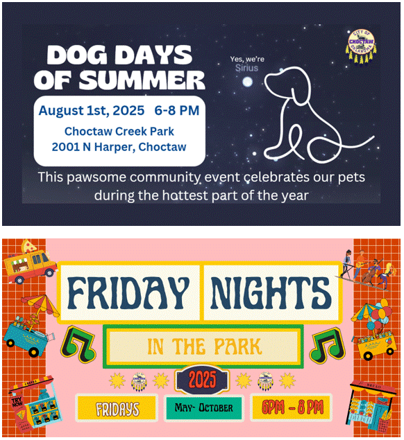Dog Days of Summer at Friday Nights in the Park logo