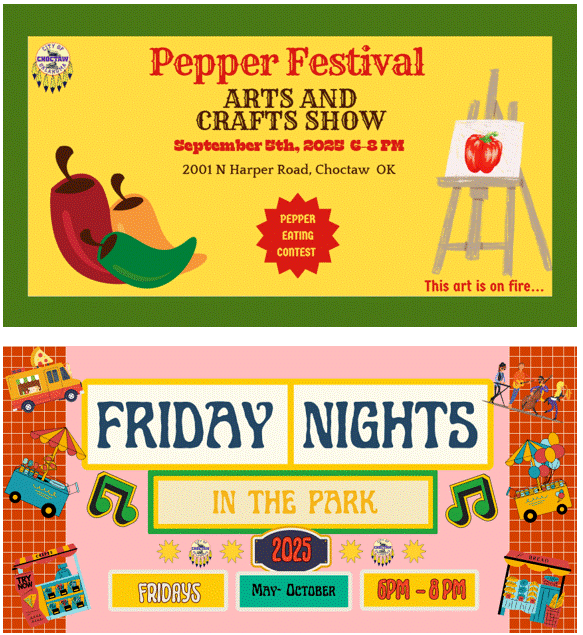 The Pepper Festival Arts and Crafts Show at Friday Nights in the Park logo