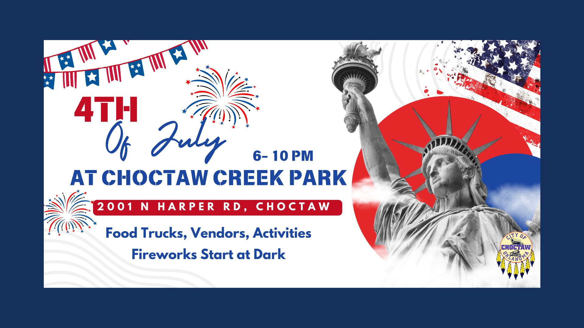 4th of July at Choctaw Creek Park logo