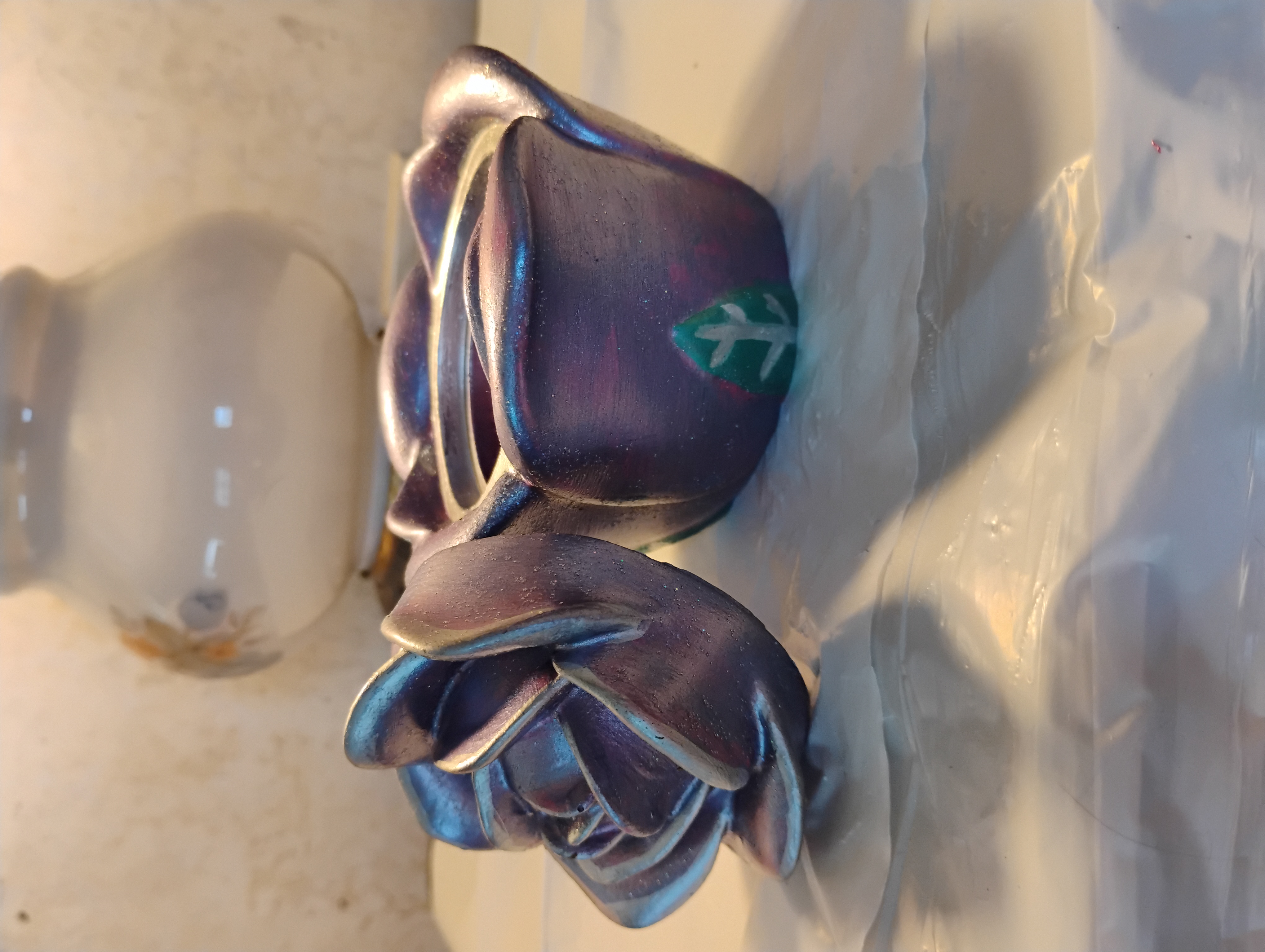 Purple rose trinket jar large.